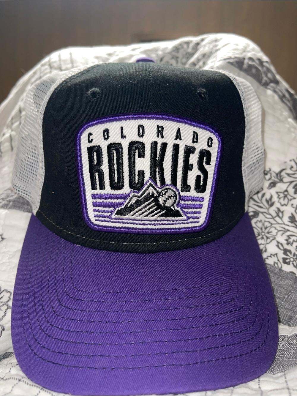 New Era Colorado Rockies Black, Purple & White Trucker Hat